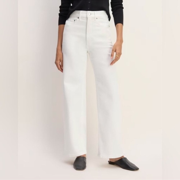 Everlane The Way High Sailor Jean in Bright White Wide Leg Denim NEW‎ Size 23R - Picture 1 of 11